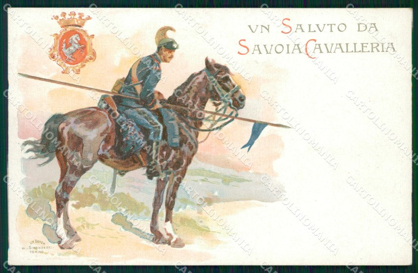 Militari Reggimentale Cavalleria Savoia Cavallo cartolina MT8112 – fronte