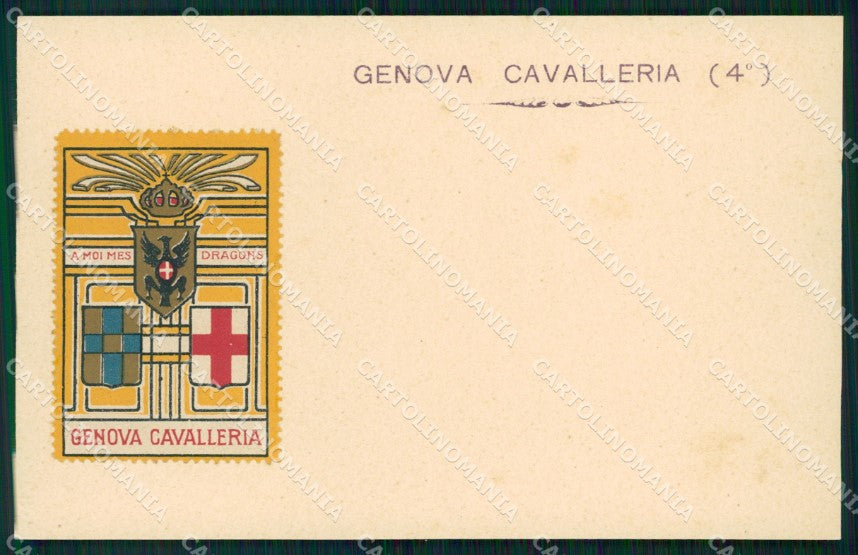 Militari Reggimentale Cavalleria Genova IV Reggimento cartolina MT8114 – fronte