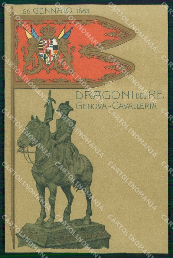 Militari Reggimentale Cavalleria Genova Dragoni del Re cartolina MT8116 – fronte