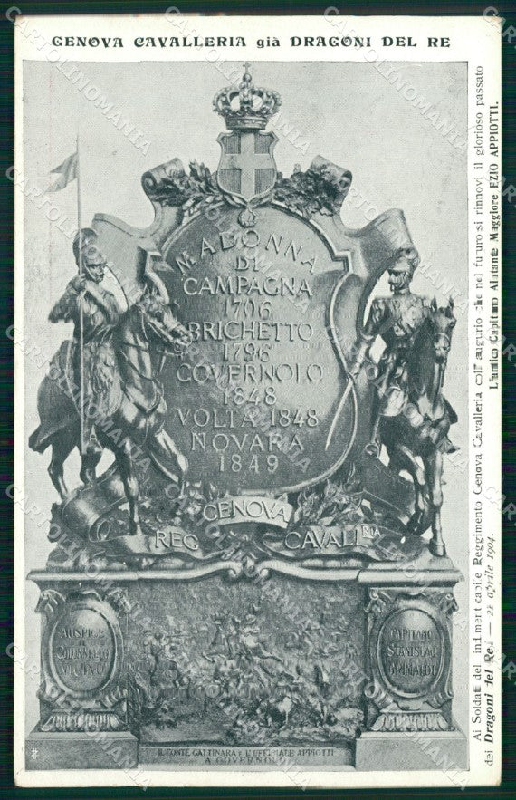 Militari Reggimentale Cavalleria Genova Dragoni del Re cartolina MT8119 – fronte