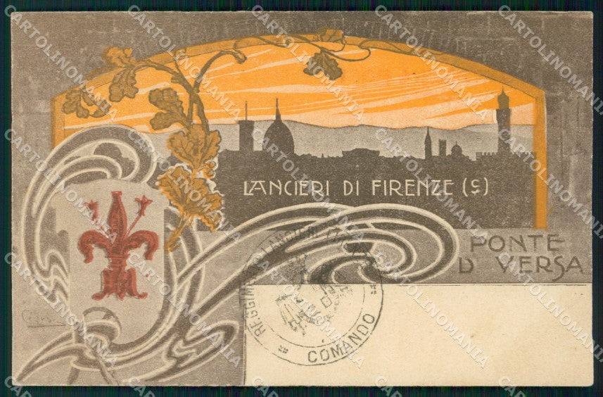 Militari Cavalleria Lancieri di Firenze Ponte di Versa cartolina MT8134 – fronte