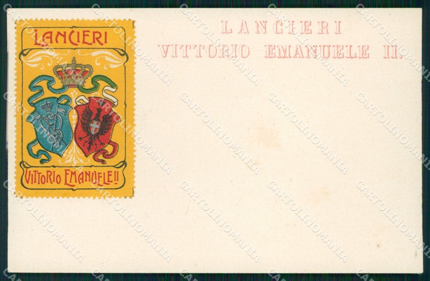 Militari Reggimentale Cavalleria Lancieri Vittorio Emanuele II cartolina MT8135 – fronte