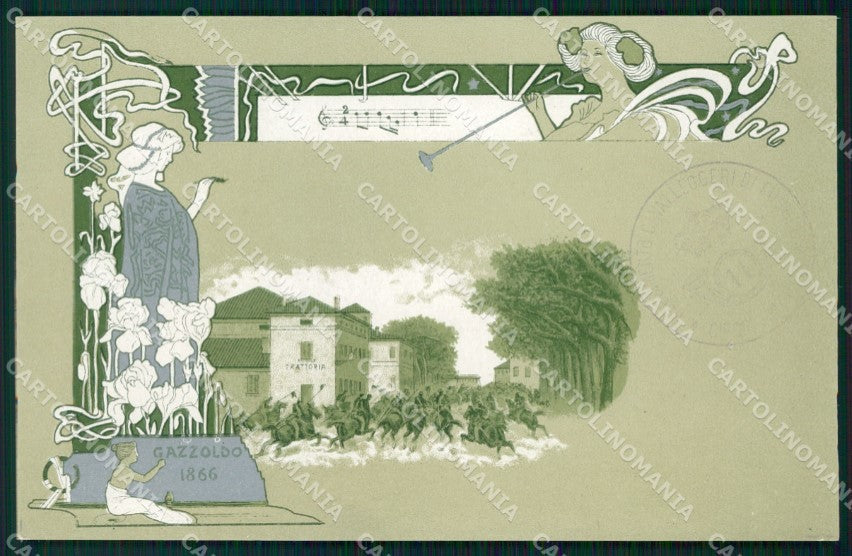Militari Cavalleria XI Reggimento Foggia Gazoldo degli Ippoliti cartolina MT8137 – fronte