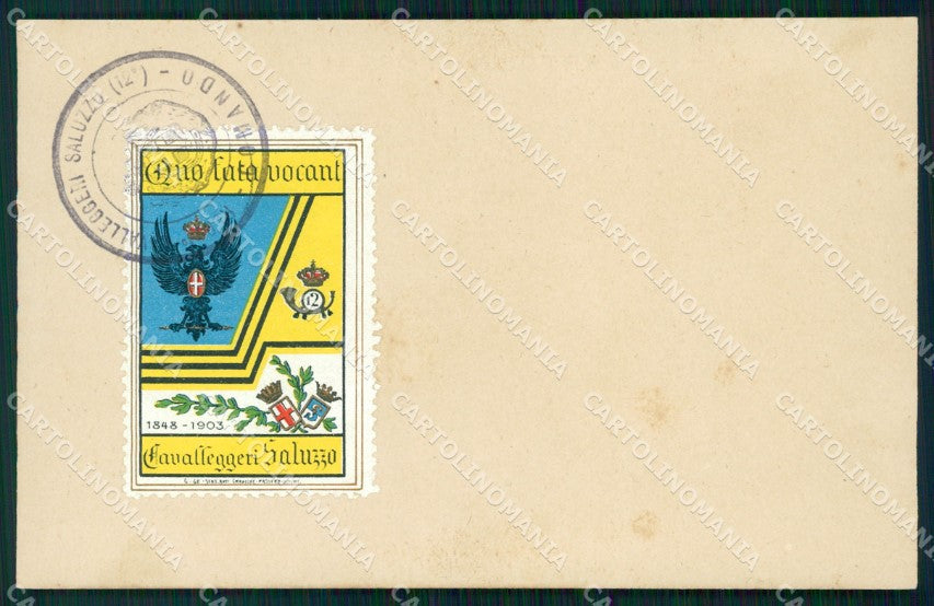 Militari Reggimentale Cavalleria XII Reggimento Saluzzo cartolina MT8138 – fronte