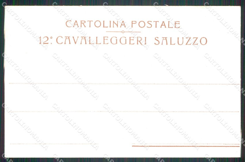 Militari Cavalleria XII Reggimento Cavalleggeri Saluzzo cartolina MT8140 – retro