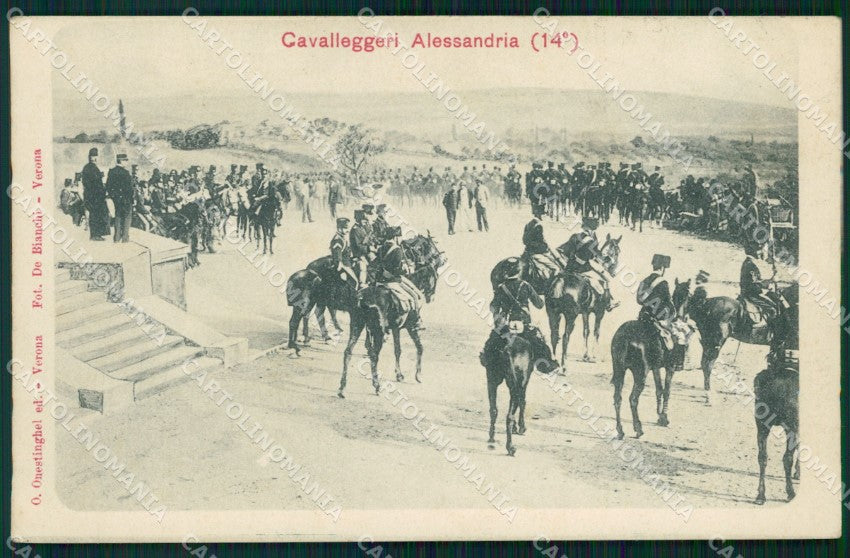 Militari Verona Custoza XIV Reggimento Cavalleggeri Alessandria cartolina MT8144 – fronte