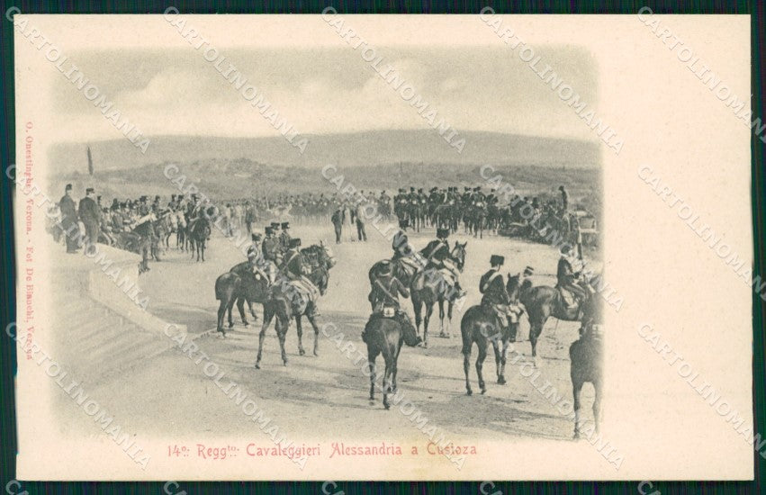 Militari Verona Custoza XIV Reggimento Cavalleggeri Alessandria cartolina MT8145 – fronte