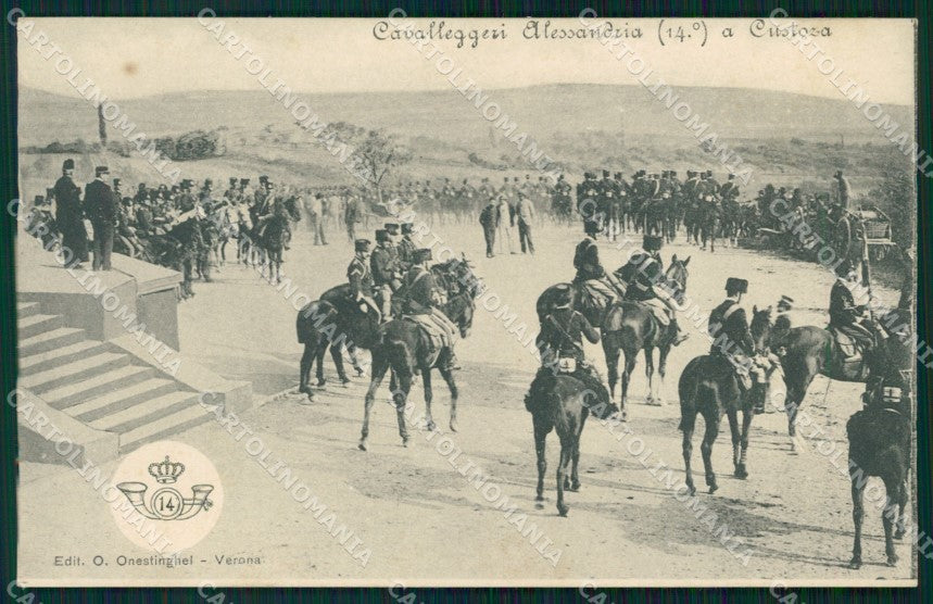 Militari Verona Custoza XIV Reggimento Cavalleggeri Alessandria cartolina MT8146 – fronte