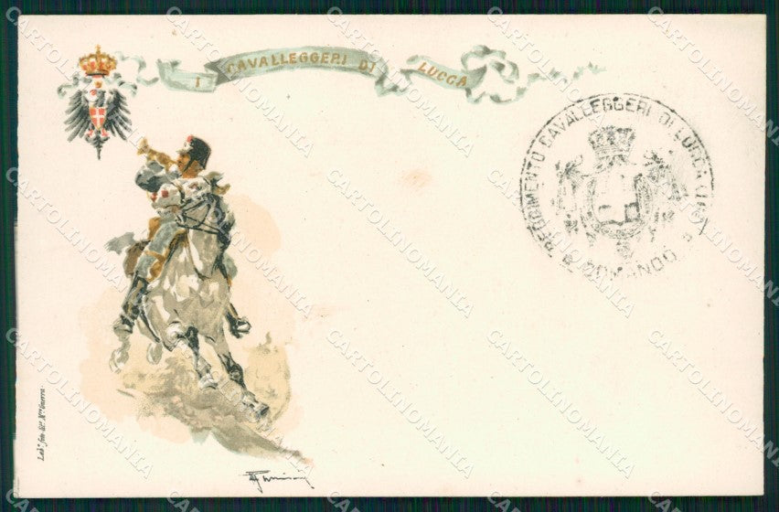Militari Reggimentale XVI Reggimento Cavalleggeri di Lucca cartolina MT8149 – fronte