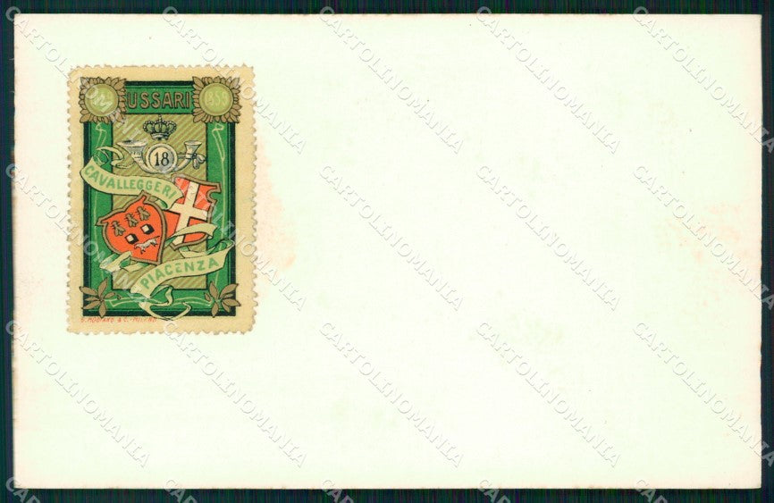 Militari XVIII Reggimento Cavalleggeri Piacenza Ussari cartolina MT8152 – fronte