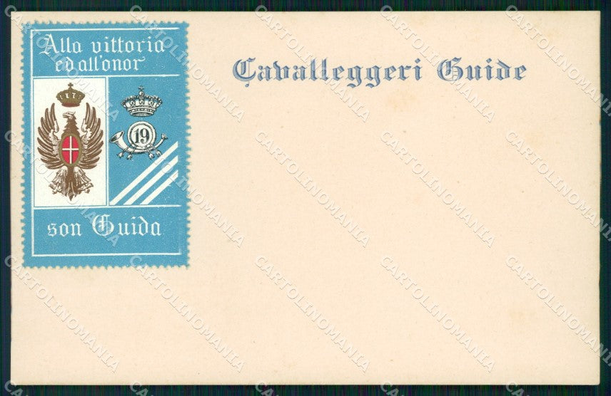 Militari Reggimentale Cavalleria XIX Cavalleggeri Guide cartolina MT8154 – fronte