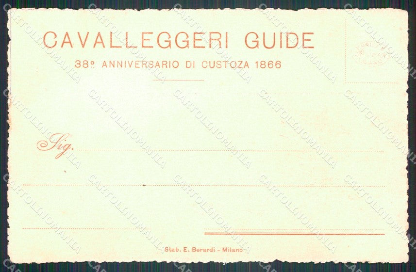 Militari XIX Cavalleggeri Guide Anniversario Custoza cartolina MT8155 – retro