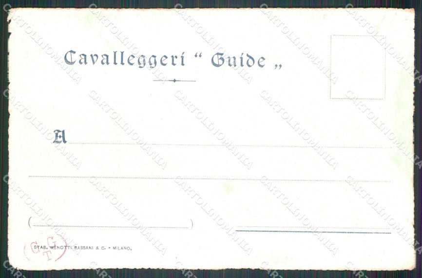 Militari Reggimentale XIX Cavalleggeri Guide Monzambano cartolina MT8159 – retro