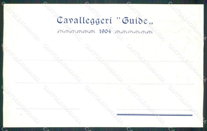 Militari Reggimentale XIX Cavalleggeri Guide Monzambano cartolina MT8161 – retro