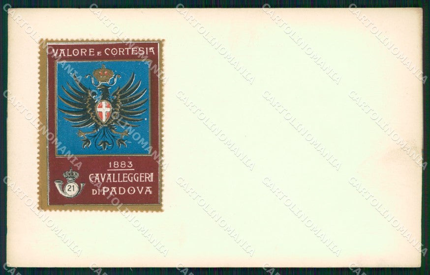 Militari Reggimentale XXI Reggimento Cavalleggeri di Padova cartolina MT8164 – fronte