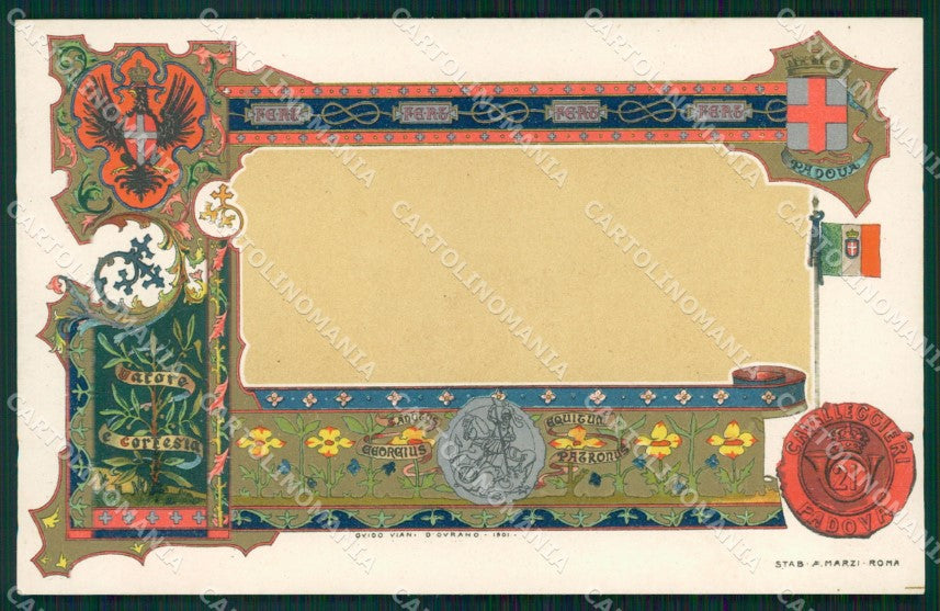 Militari Reggimentale XXI Reggimento Cavalleggeri di Padova cartolina MT8165 – fronte