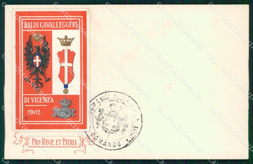Militari Reggimentale XXIV Reggimento Cavalleggeri di Vicenza cartolina MT8174 – fronte