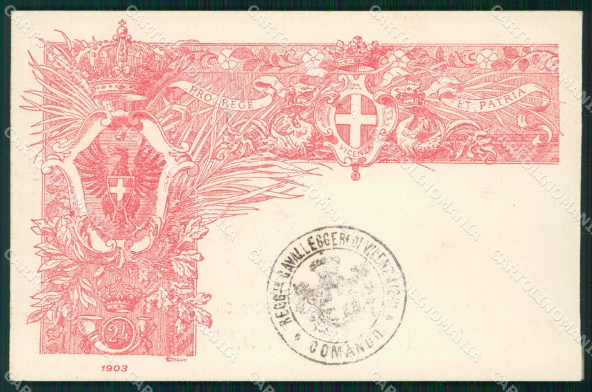 Militari Reggimentale XXIV Reggimento Cavalleggeri di Vicenza cartolina MT8176 – fronte