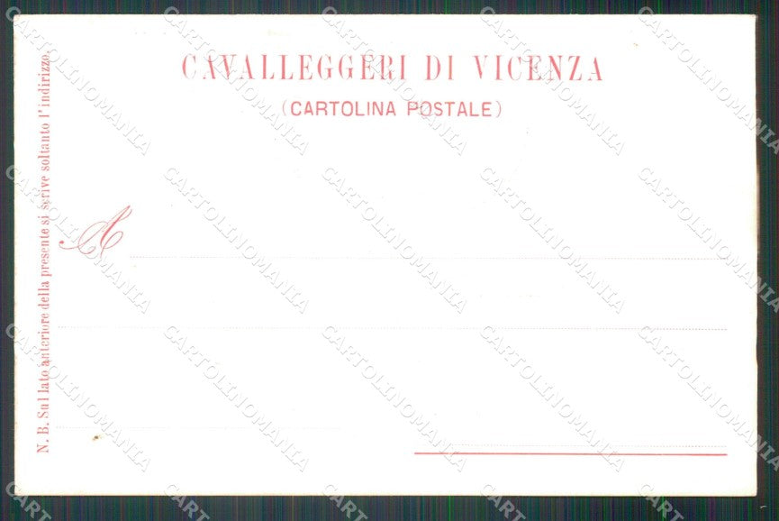Militari Reggimentale XXIV Reggimento Cavalleggeri di Vicenza cartolina MT8176 – retro