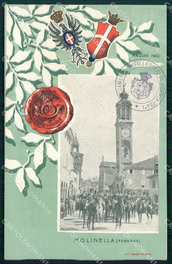Militari Molinella Ferrara XXIV Reggimento Cavalleggeri Vicenza cartolina MT8177 – fronte