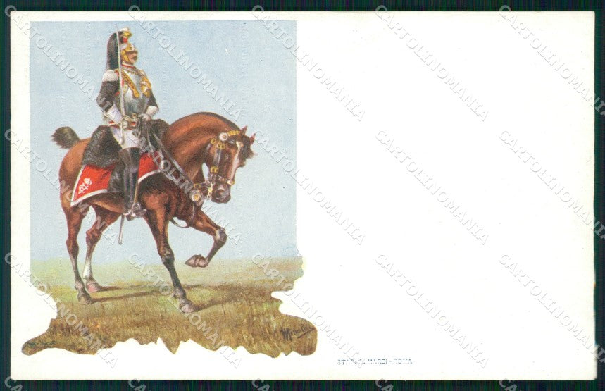 Militari Reggimentale Cavalleria Cavalleggeri Cavallo cartolina MT8178 – fronte