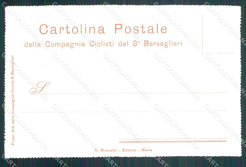 Militari Reggimentale Bersaglieri III Compagnia Ciclisti cartolina MT8201 – retro