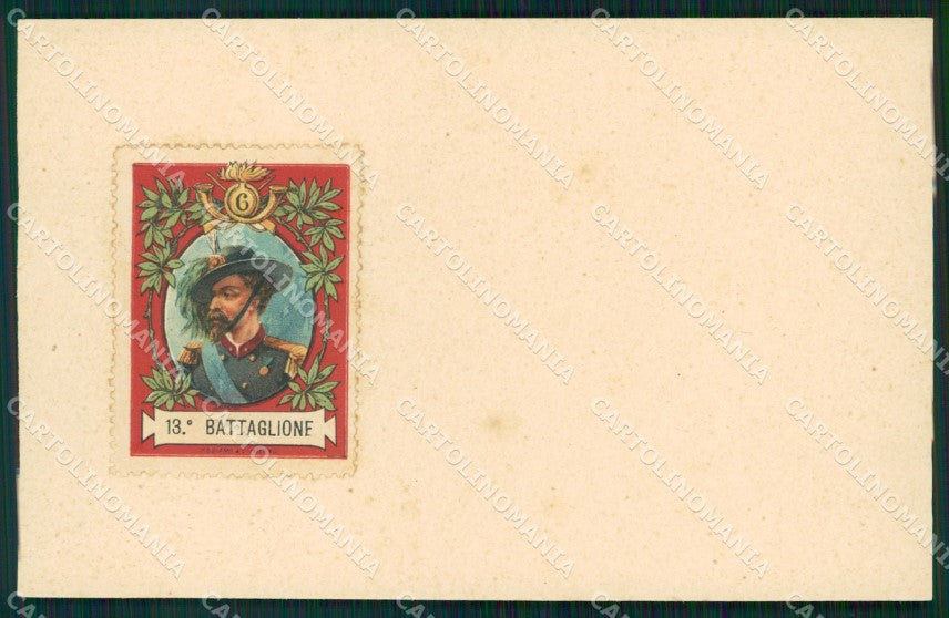 Militari Bersaglieri XIII Battaglione VI Reggimento cartolina MT8204 – fronte