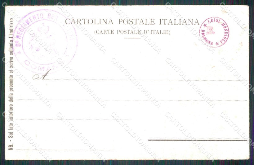 Militari Reggimentale Bersaglieri VI Reggimento cartolina MT8210 – retro