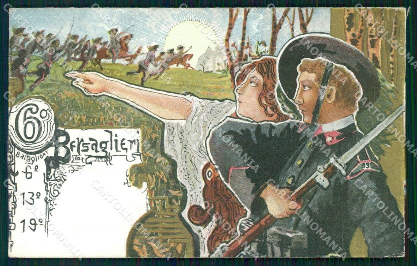 Militari Reggimentale Bersaglieri VI Reggimento cartolina MT8212 – fronte
