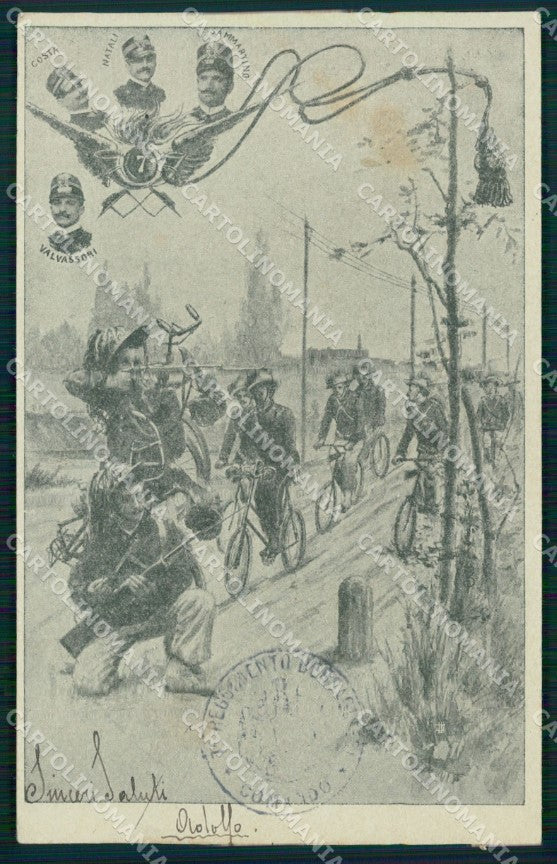 Militari Reggimentale Bersaglieri VII Reggimento Ciclisti cartolina MT8216 – fronte