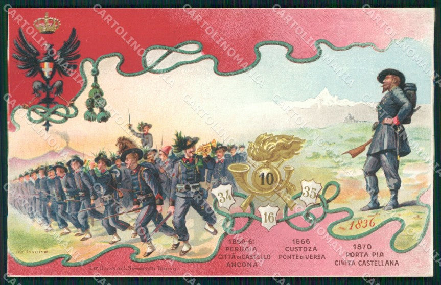 Militari Reggimentale Bersaglieri X Reggimento cartolina MT8226 – fronte