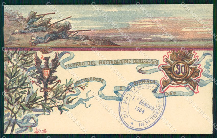 Militari Reggimentale Bersaglieri XXX Battaglione cartolina MT8242 – fronte