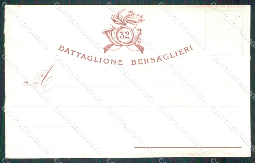 Militari Reggimentale Bersaglieri XXXII Battaglione Capua cartolina MT8243 – retro