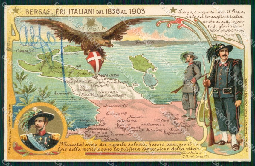 Militari Reggimentale Bersaglieri cartolina MT8248 – fronte