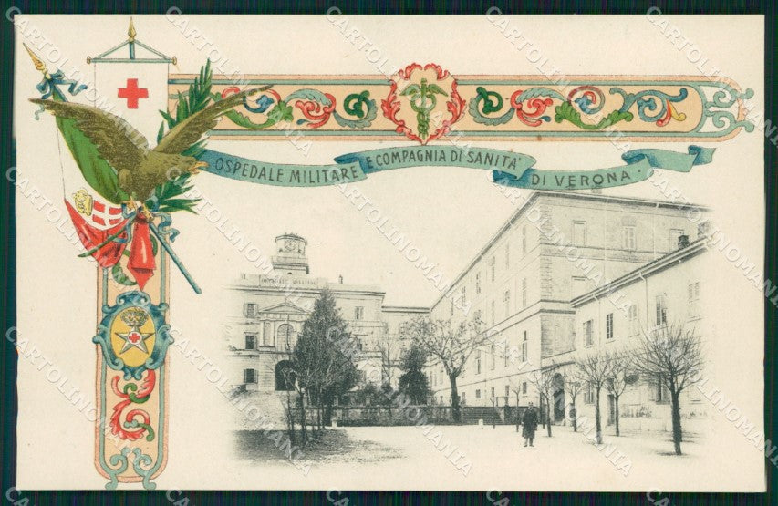 Militari Sanità Ospedale Militare Verona SCOLLATA cartolina MT8271 – fronte