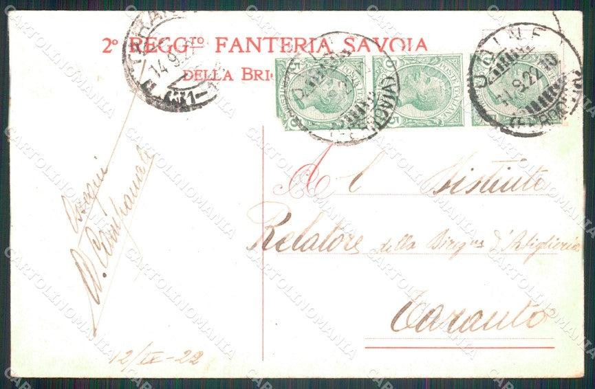 Militari Fanteria II Reggimento Savoia Brigata cartolina MT8313 – retro