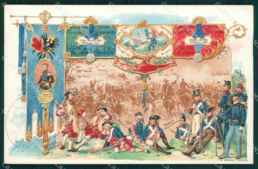 Militari Fanteria III Reggimento Brigata Piemonte cartolina MT8317 – fronte