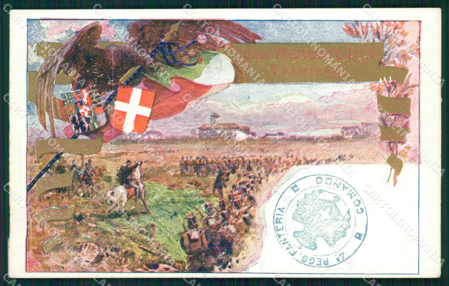 Militari Fanteria IV Reggimento Piemonte cartolina MT8321 – fronte
