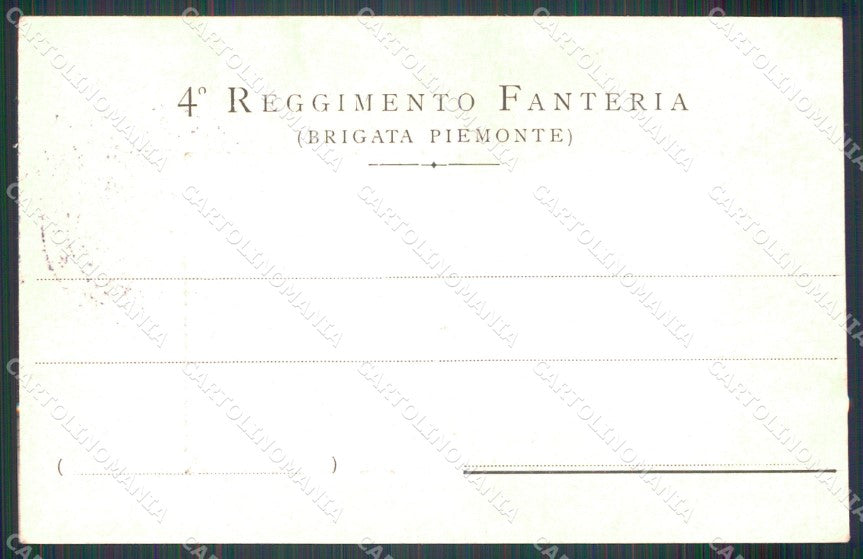 Militari Fanteria IV Reggimento Brigata Piemonte cartolina MT8324 – retro