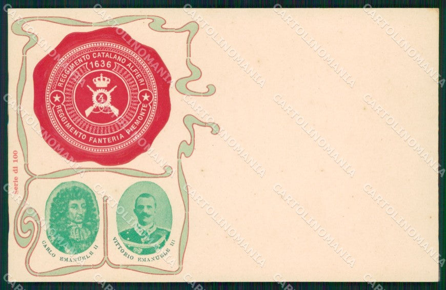 Militari Fanteria IV Reggimento Piemonte Savoia cartolina MT8326 – fronte