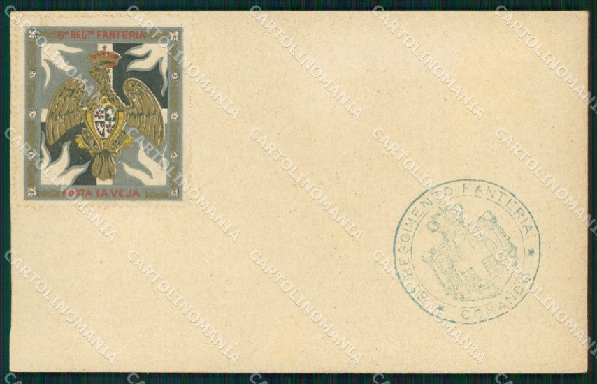Militari Fanteria VI Reggimento cartolina MT8332 – fronte