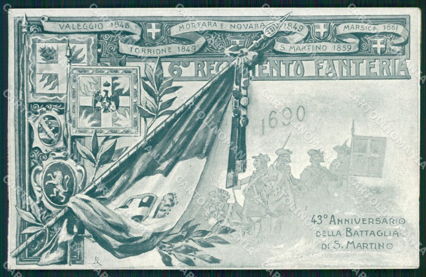 Militari Fanteria VI Reggimento Battaglia San Martino cartolina MT8334 – fronte