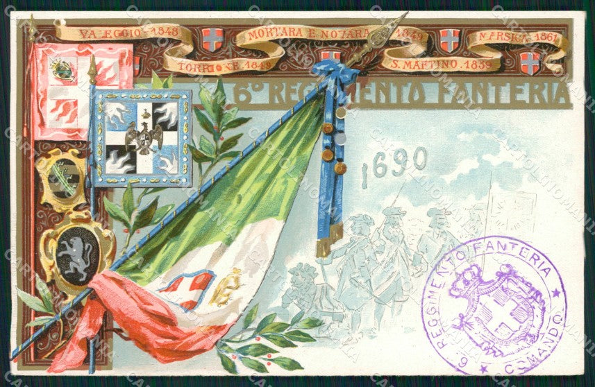 Militari Fanteria VI Reggimento cartolina MT8335 – fronte