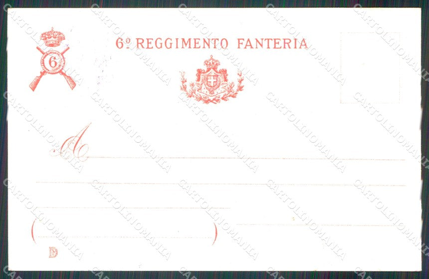 Militari Fanteria VI Reggimento cartolina MT8337 – retro