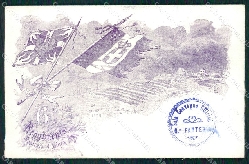 Militari Fanteria VI Reggimento cartolina MT8339 – fronte