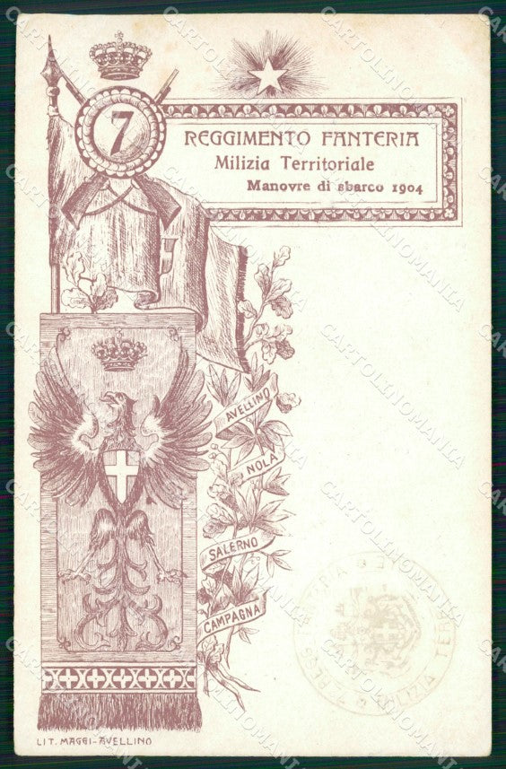 Militari Fanteria VII Reggimento Milizia Territoriale cartolina MT8344 – fronte
