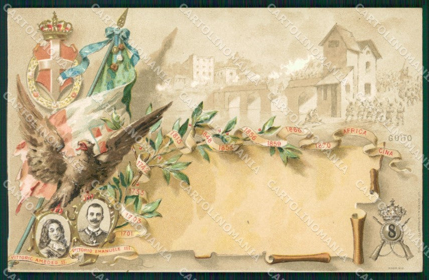 Militari Fanteria VIII Reggimento cartolina MT8351 – fronte