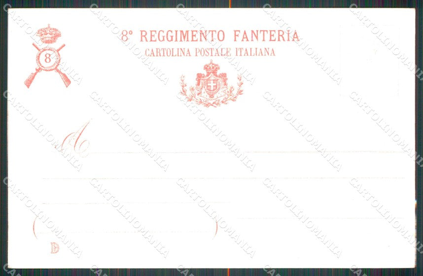 Militari Fanteria VIII Reggimento cartolina MT8351 – retro