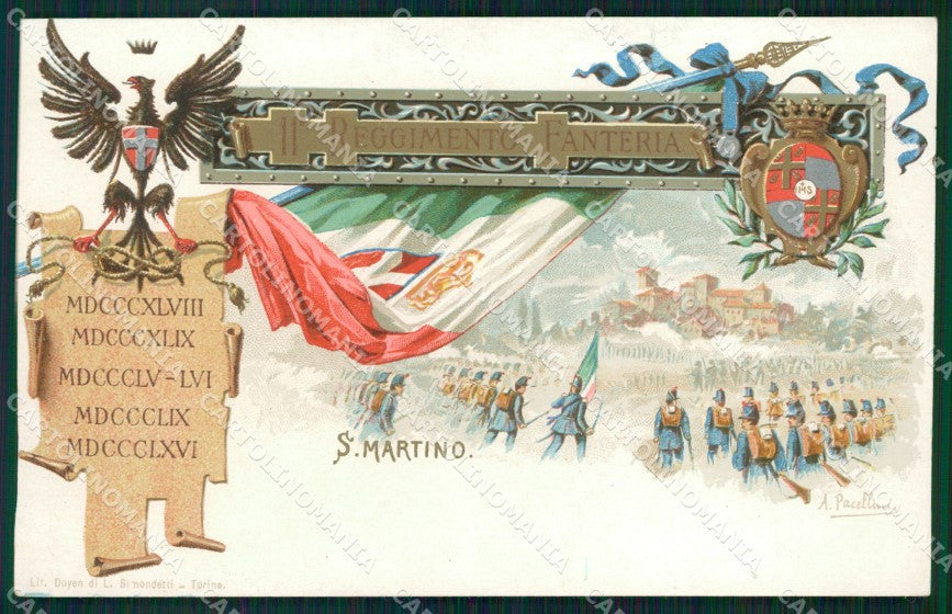 Militari Fanteria XI Reggimento San Martino cartolina MT8361 – fronte