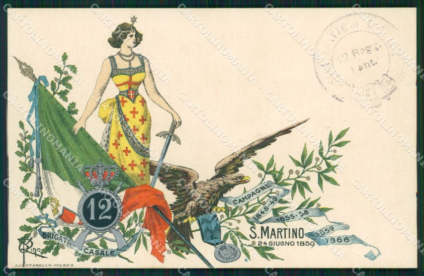 Militari Fanteria XII Reggimento Brigata Casale cartolina MT8364 – fronte